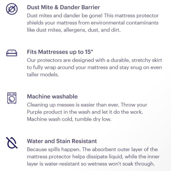 Purple Mattress Protector (New) - California King - Picture 5 of 6